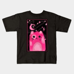 Pink celestial kitty Kids T-Shirt